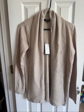 Premise Light Beige Open Front Cardigan